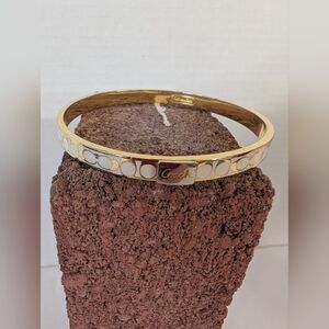 Coach Gold and Cream Bangle Bracelet